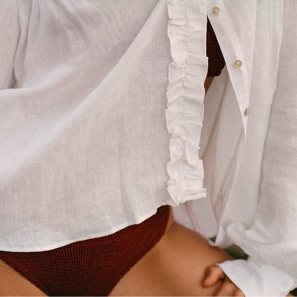 ArkiTaip Joanna Linen Blouse – Artisan White – Size S - Picture 10 of 13